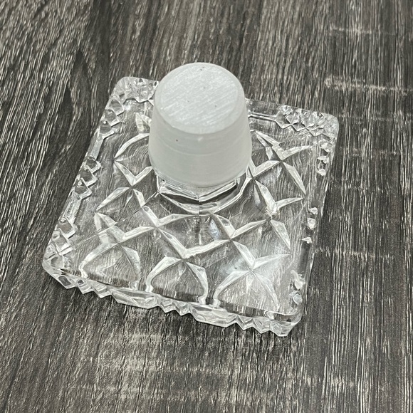 Vintage Bohemian Crystal Liquor Decanter Square Faceted Cut Glass - Picture 8 of 9